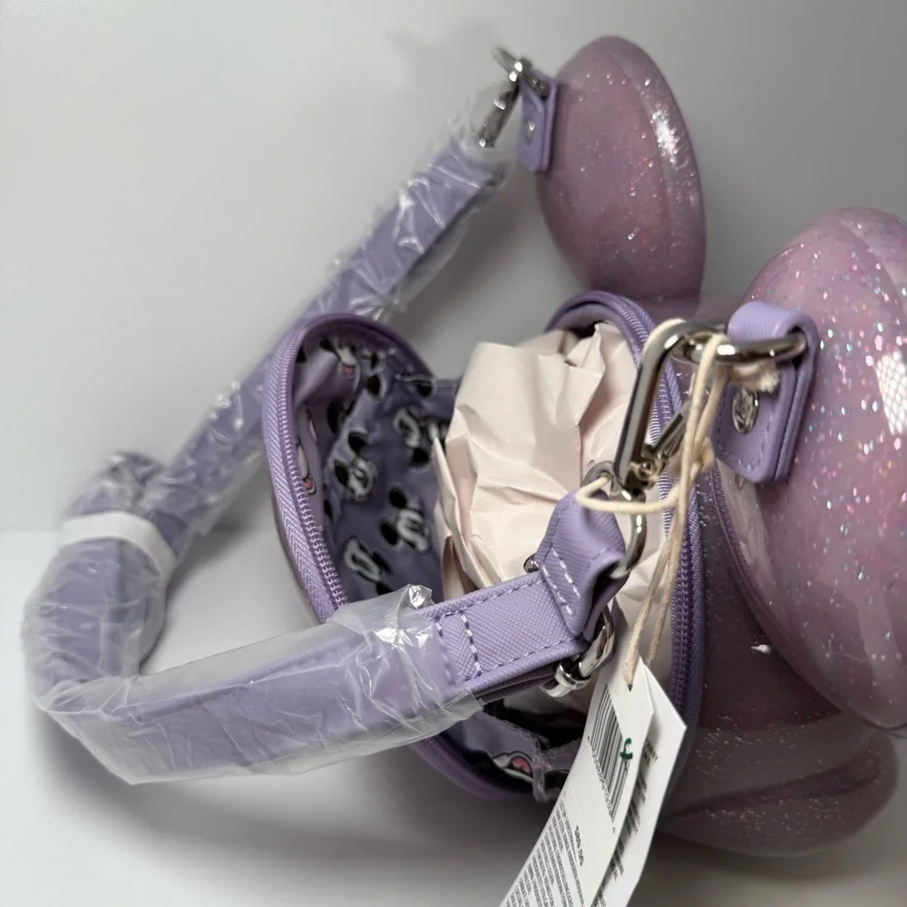 Loungefly Mickey Mouse Moulded Purple Bag Disney Parks - Picture 6 of 9